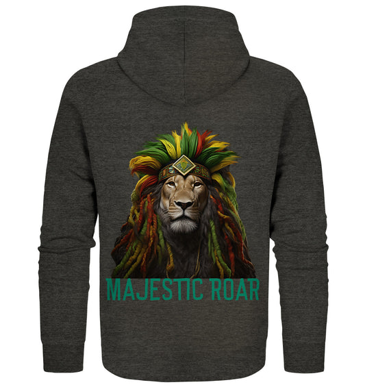 Majestic Roar Rasta Lion- Organic Zipper