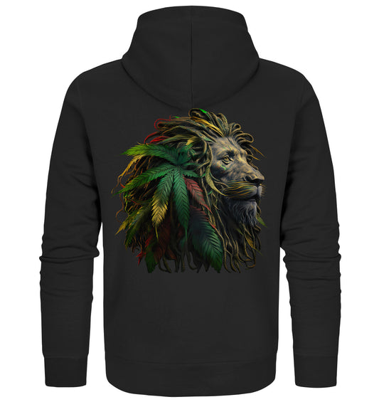 Majestätischer Rastafari Löwenkopf - Organic Zipper